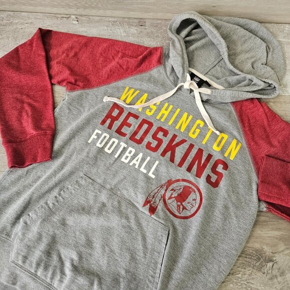 NFL Washington G-III Redskins Light Hoodie Women Sz L Gray Raglan Discontinued - Picture 1 of 13